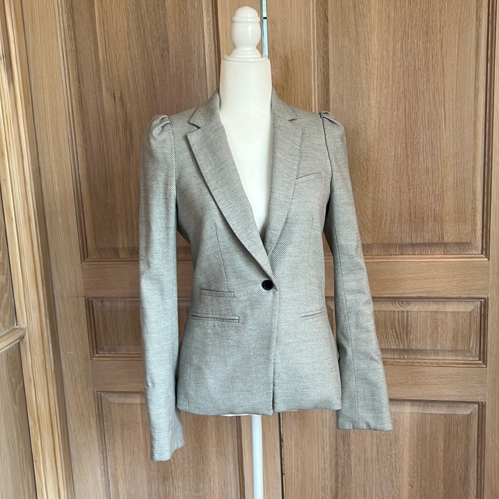 Veronica Beard grey herringbone blazer